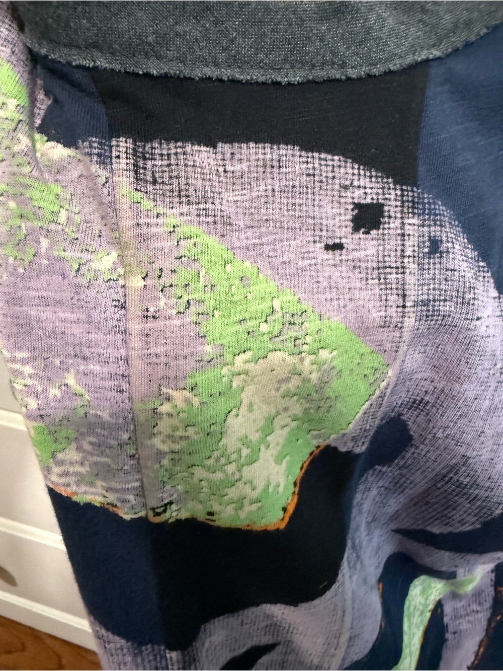 Custo Chic Couture Abstract Print Sleeveless Dress gray purple green blue P2P in - Picture 8 of 13